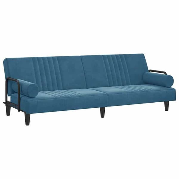 vidaXL Bäddsoffa med armstöd Sammetsblå 351893