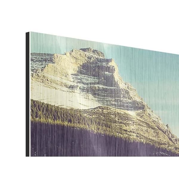 Panoramisk metallbildsreflektion i fjällsjö 60 x 20 cm