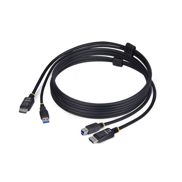 StarTech.com KVM-kabel DisplayPort och USB 5Gbps 1,8m - 4K 60Hz - Datoraccessoarer