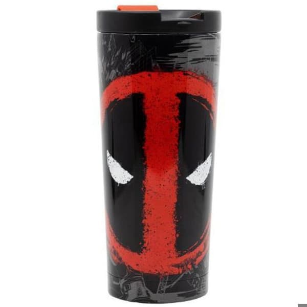 Rese-mugg - Stor - Marvel Deadpool - Rostfritt stål - 425ml - Svart/Röd