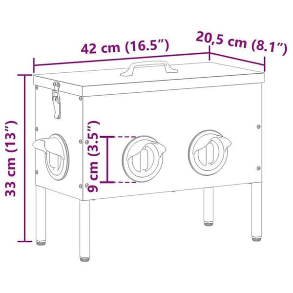 Fjäderfäfoder i galvaniserad stål - vidaXL - Silver - 41.5x20.5x33 cm - Vikt 6.49 kg - Kapacitet 15 kg
