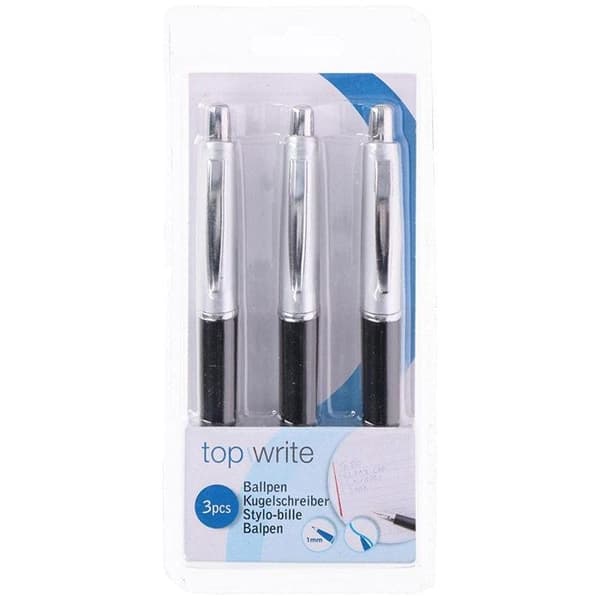 Topwrite - Blå kulspetspenna 3 st.