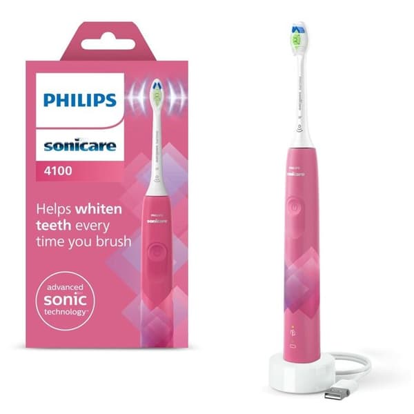 Elektrisk tandborste - Philips - Sonicare 4100 - Rosa - 2 lägen - Trycksensor