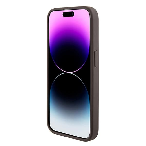Guess Grip Stand 4G Triangel Strass för iPhone 15 Pro - Brun