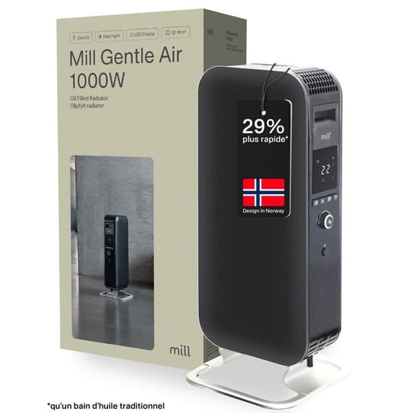 Mill 1000W Oljevärmare AB-H1000DN Svart