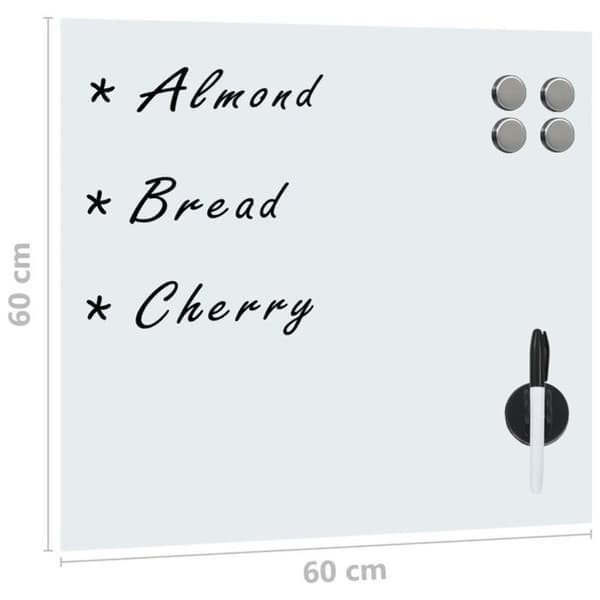 vidaXL Väggmonterad Magnetisk Blackboard Glas 60x60 cm
