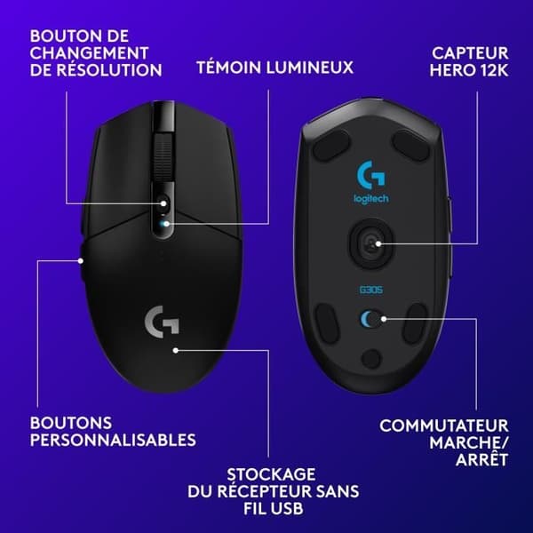 Trådlös spelmus - Logitech G - G305 Lightspeed - Svart