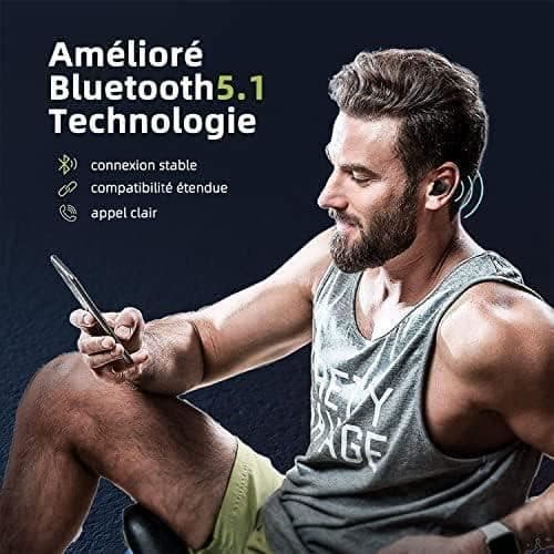 VALORCASA Trådlösa Bluetooth-hörlurar True Wireless IPX7 - Bluetooth 5.2, Bullerdämpning, 35h, USB-C