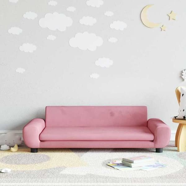 vidaXL Barnsoffa Rosa 100x54x33 cm Sammet, Minisoffa, Minisoffa Stol, Mini Barnsoffa, 3196382 Soffa