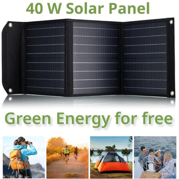 Mobil solpanel med USB-port - 40w