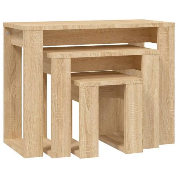 vidaXL häckningsbord 3 st Sonoma Oak Engineered Wood 808606