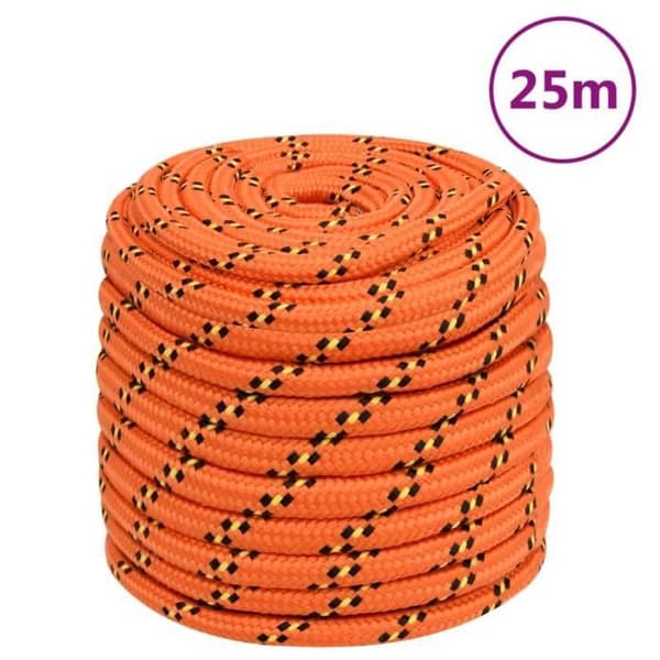 vidaXL Båtrep Orange 16 mm 25 m Polypropylen 152678