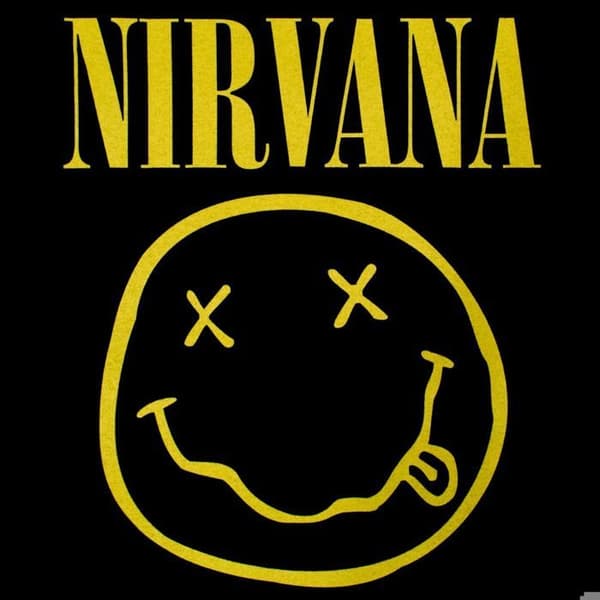 Nirvana T-shirt Smiley Logotyp Man Svart