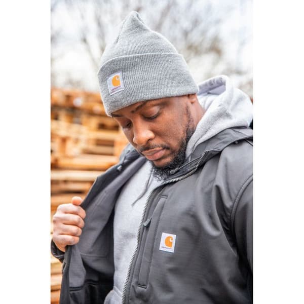 Mössa - CARHARTT - KLOCKHATT - Ljusgrå - Dubbel tjocklek - Vikbar mudd