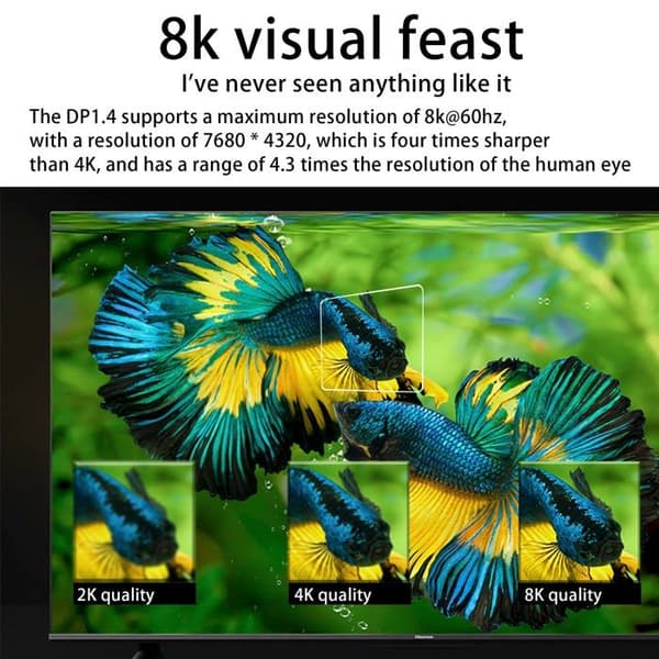 DP till Mini DP-adapter - GINTOOYUN - DP-DP(3) - DP1.4 - 8K@60Hz - HDR 10-bit