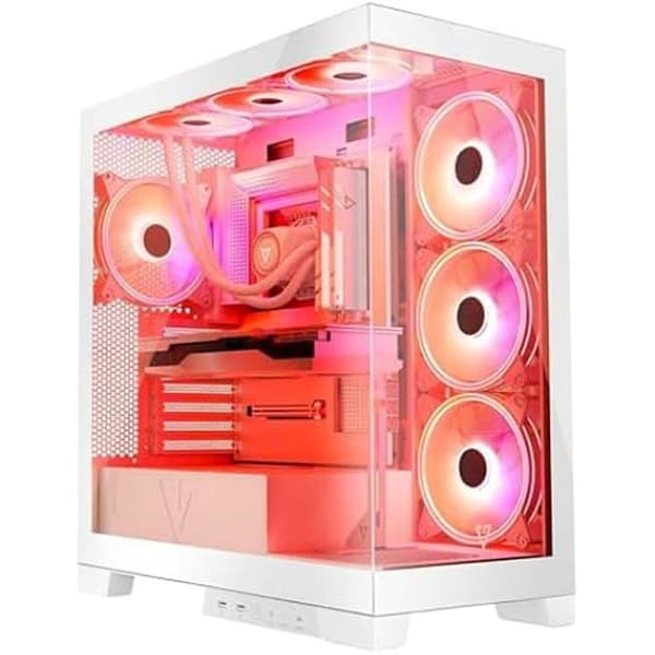 PC-chassi - MODECOM - Volcano Space APEX ARGB - MIDI - Vit - USB 3.0 x 2, USB-C