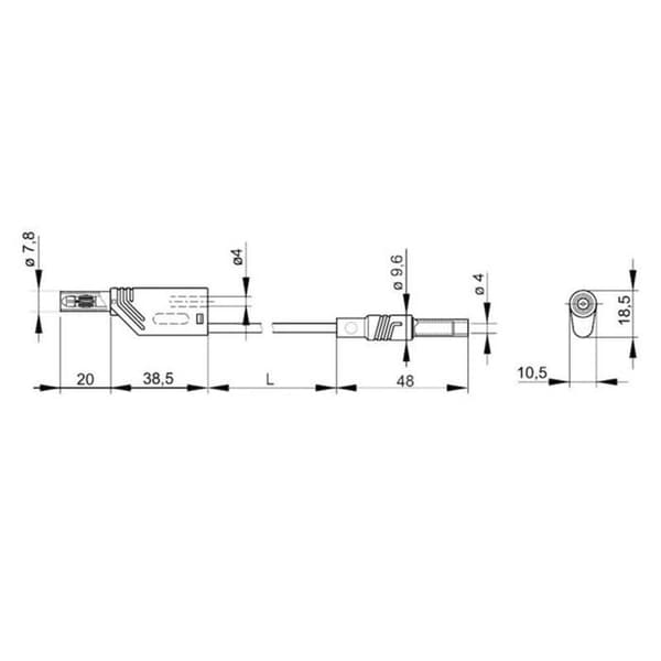 SKS Hirschmann MAL S WS-B 100/2,5 gr Säkerhetsmätkabel säkerhetskontakt 4 mm säkerhetskontakt 4 mm, stapelbar