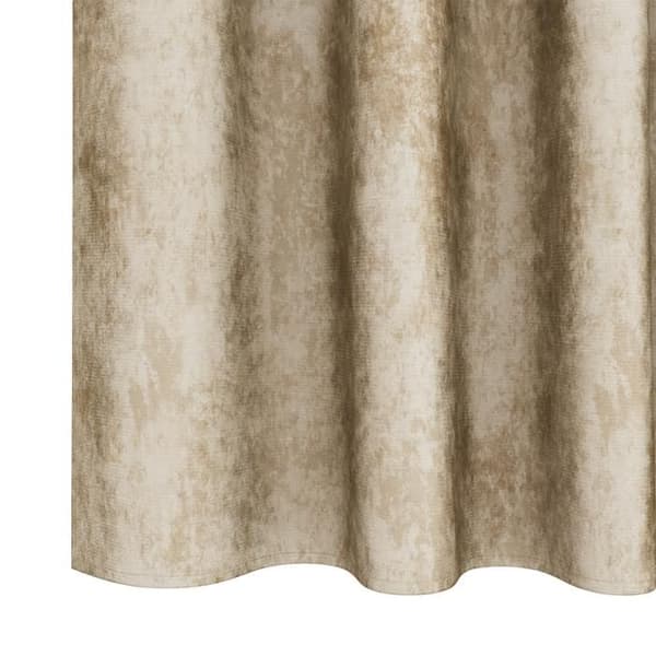 Crème sammet gardiner 140 x 140 cm - 2 stycken, ögla, matt polyester