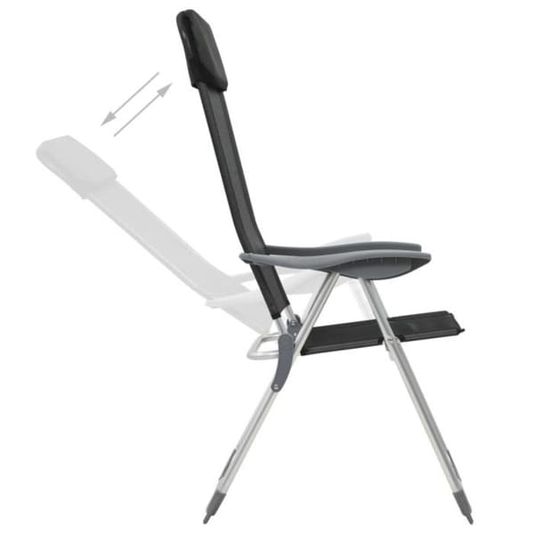 vidaXL Camping Klappstol 2 st Svart Aluminium