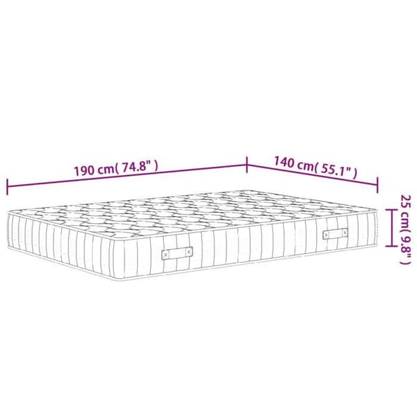 vidaXL Pocket Spring Madrass Medium Hårdhet 140x190 cm 372830