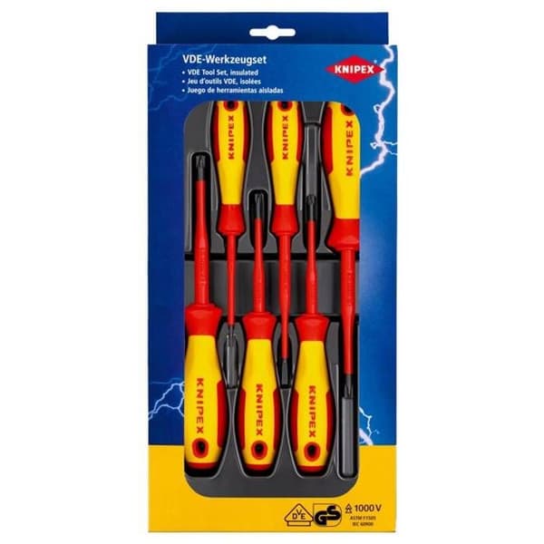Knipex VDE Skruvmejselset 6 delar plus/minus