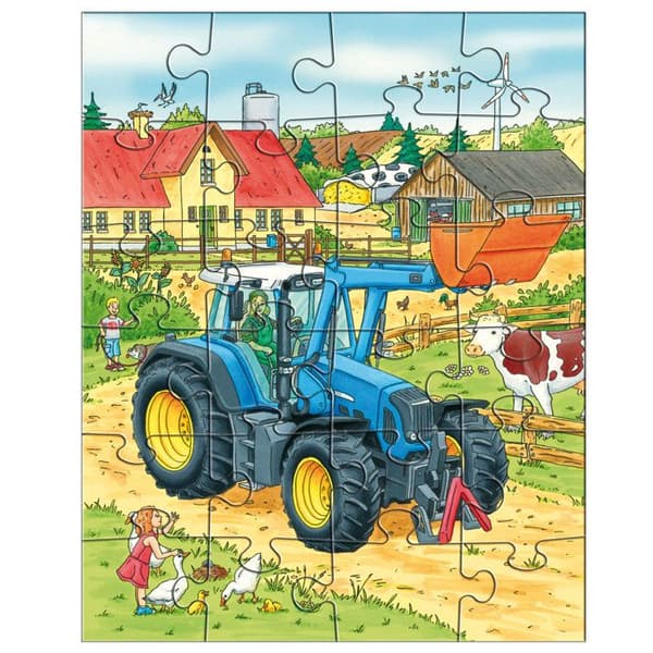 Pussel 3 x 24 bitar: Traktor & Co