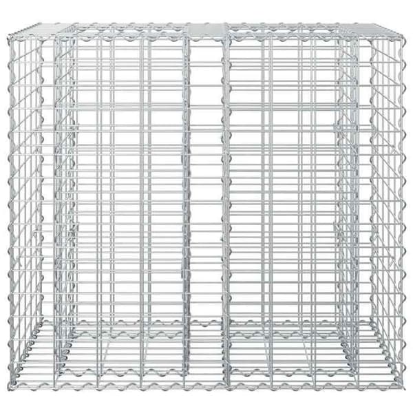 vidaXL Hög säng gabion Silver 42033327