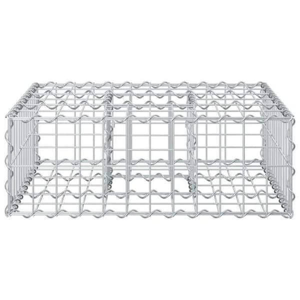 vidaXL Hög säng gabion Silver 42033314