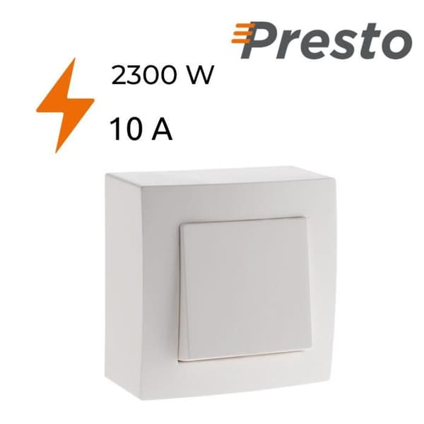 Komplett väggbrytare 10A Presto - Zenitech