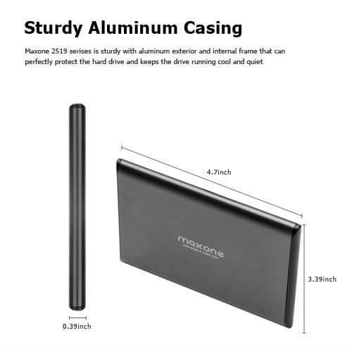 Bärbar extern hårddisk - All-Aluminium - 1TB - USB 3.0