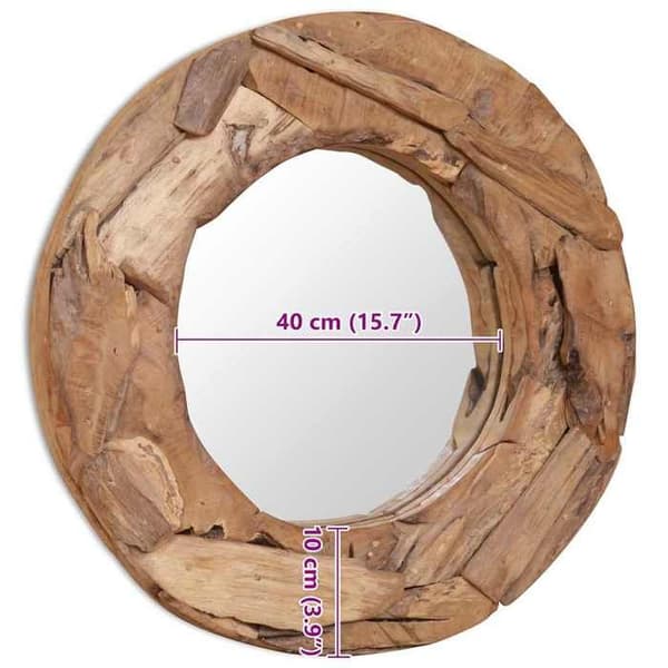 vidaXL Dekorspegel Teak 60 cm Rund