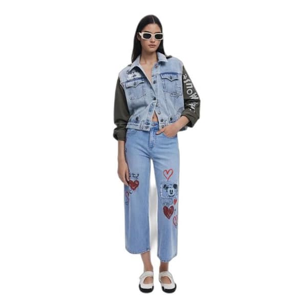 Jeansjacka dam Desigual Mickey - blå/grön