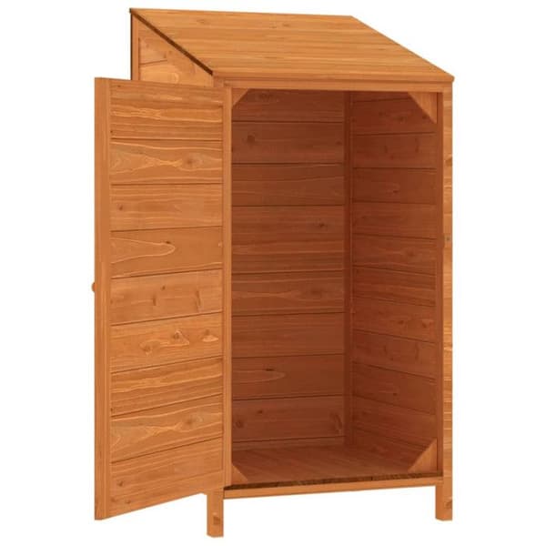 vidaXL Trädgårdsbod Brun 55x52x112 cm Solid granträ 152181