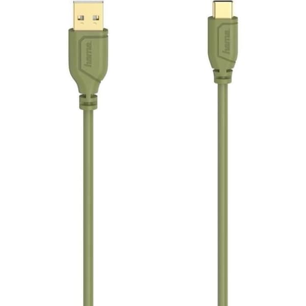 USB-kabel - Hama - Flexi-Slim - 0,75 m - USB 2.0 - USB C - USB A - Grön