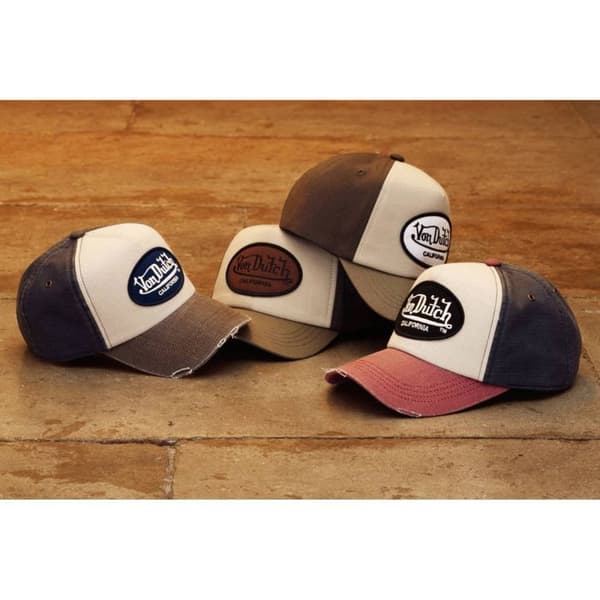 Keps - Von Dutch - JACK - 100% bomull - Justerbar - Trefärgad (röd/vit/blå)