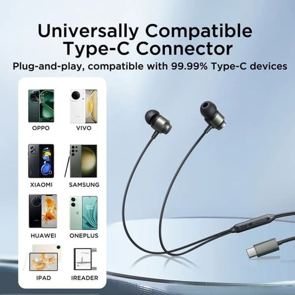 Trådbundna hörlurar - JoyRoom - JR-EC06 - Typ-C - In-ear - Silver