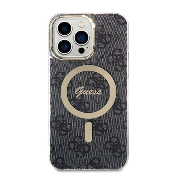 Coque Guess IML 4G MagSafe för iPhone 15 Pro - Svart