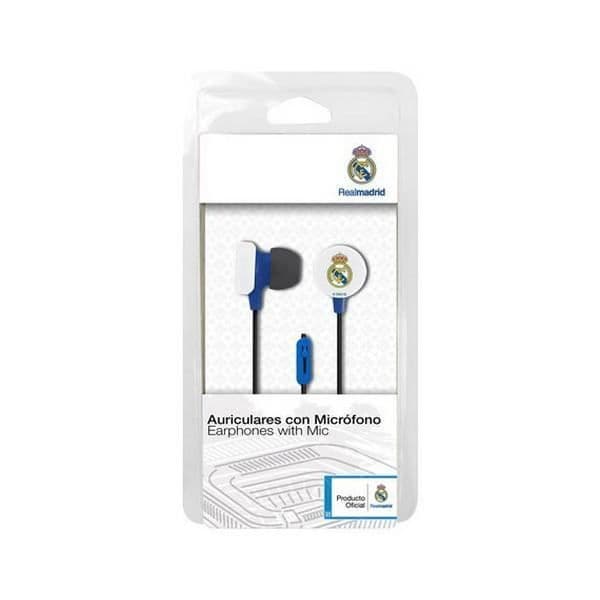 Real Madrid C.F. Headset med knapp - 3,5 mm jack - Vit