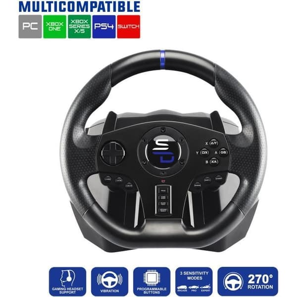 Racing Wheel - SUBSONIC - SV750 - Kompatibel Xbox-serie, PS4, Xbox One, Switch, PC