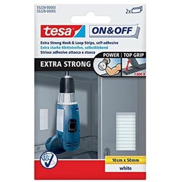 TESA Extra starka remsor 0,1 m x 50 mm - Vit - 2 st