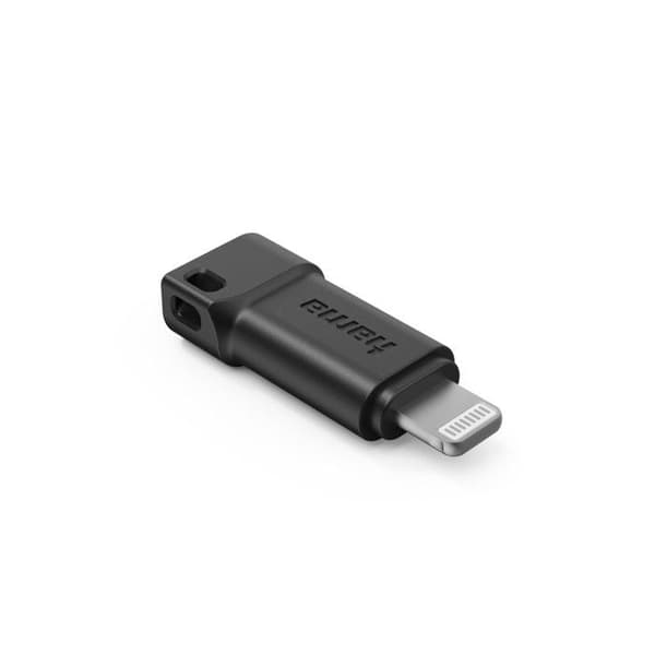 USB-C-adapter till Apple Lightning-kontakt, MFI, Svart