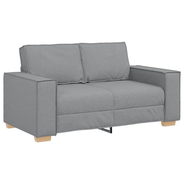 Soffa 2 platser Ljusgrå 120 cm Tyg