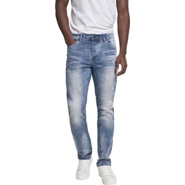 Jean slim herr i tvättad stretchdenim BRANDIT WILL No.1 - Blå, 98% bomull/2% elastan