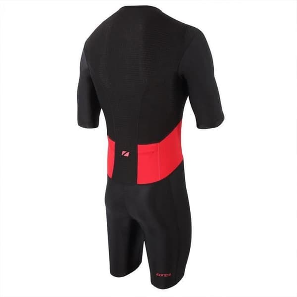 Zone3 Activate Short Sleeve Full Zip Tri Suit - svart/röd - M
