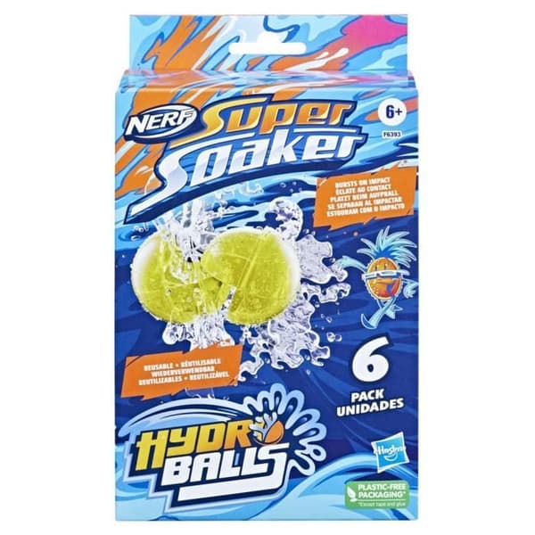 Nerf Super Soaker Hydro Balls - Paket med 6 återanvändbara vattenbollar