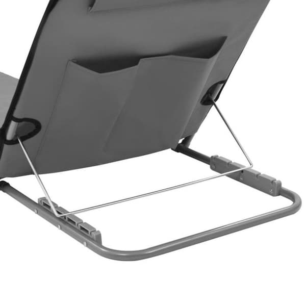 Set med 2 vikbara strandmattor - Grå - 160 x 53 x 47 cm