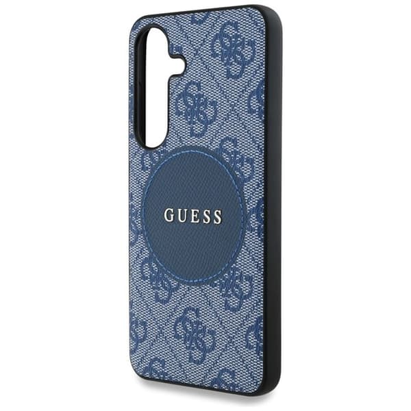 Coque Guess 4G Circle Classic Logo MagSafe för Samsung Galaxy S25 Plus - Blå