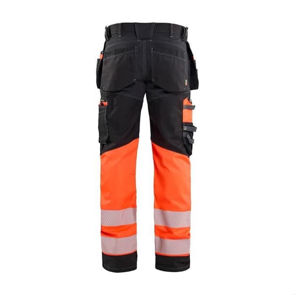 Högsynlig stretch arbetsbyxa med flyttbara fickor Blaklader