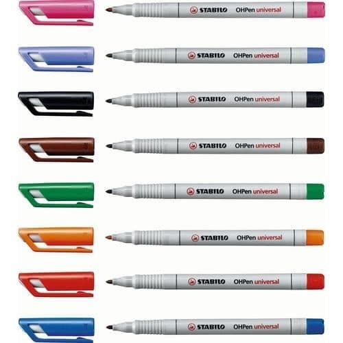 Marker - STABILO - OHPen - Set of 10 - Black - Medium tip - Non-permanent ink