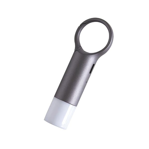Nyckelring - LEXON - Nomaday Flash LED - Inbyggd belysning - Elegant design - Grå/Brons